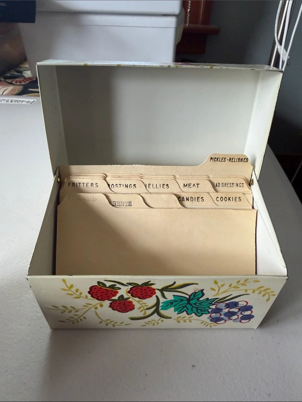 Floral Decorative Storage Box - White with Multicolor Flower Print